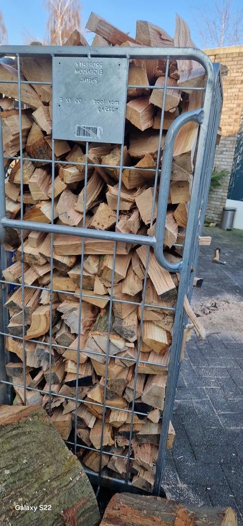 Eikenhout brandhout - 1 kuub, Tuin en Terras, Haardhout, Minder dan 3 m³, Ophalen of Verzenden, Eikenhout, Blokken