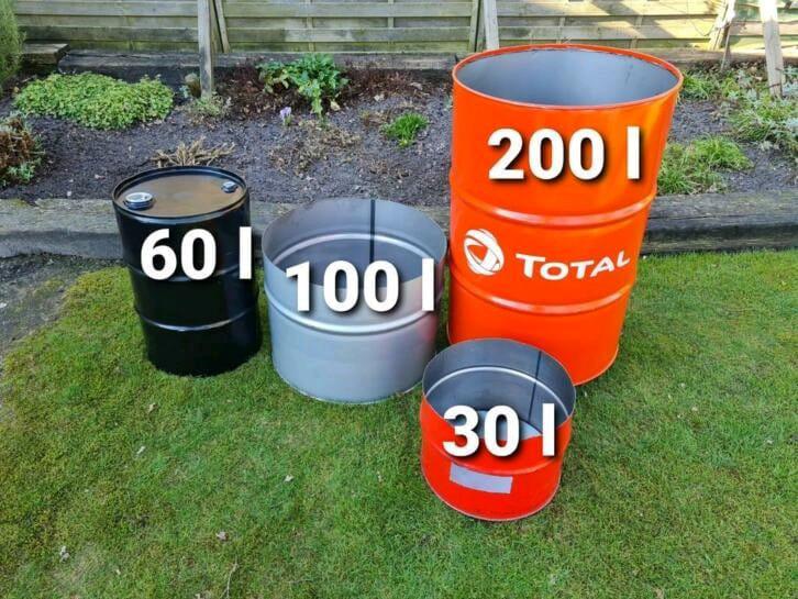 60 liter vuurton van olievat 12,50, Ophalen, Gebruikt, Vuurton