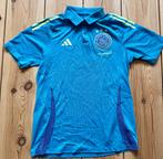Ajax Adidas training polo heren - blauw geel neon - Small, Blauw, Ophalen of Verzenden, Zo goed als nieuw, Adidas