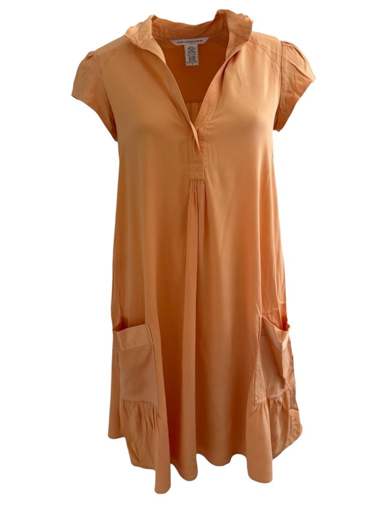 Diane von Furstenberg jurk M, Maat 38/40 (M), Verzenden, Oranje, Zo goed als nieuw