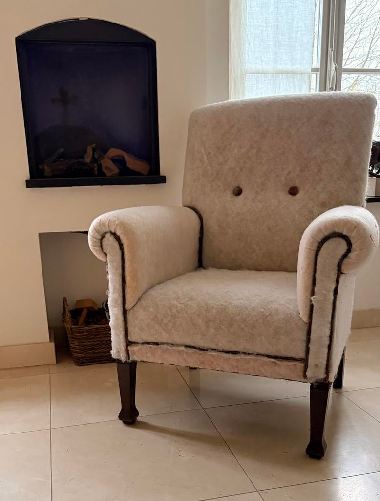 oude art deco fauteuil in prima staat, Ophalen, Gebruikt, 75 tot 100 cm