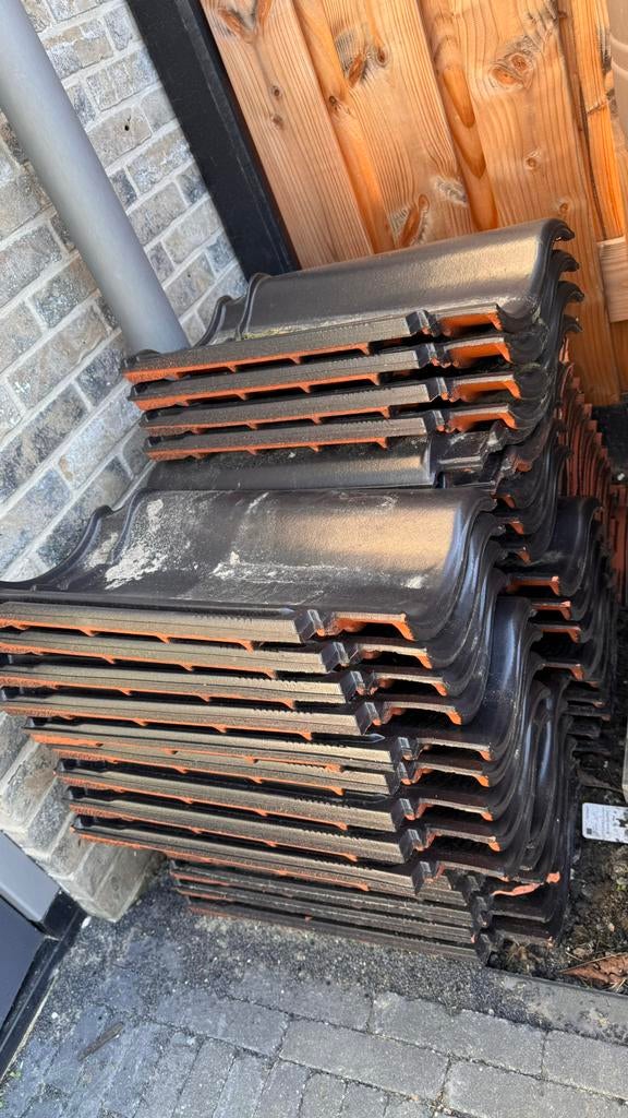 Nibra 200-100 keramische dakpannen - 40st - zwart, Ophalen, Steen of Klei, Zwart, Nieuw