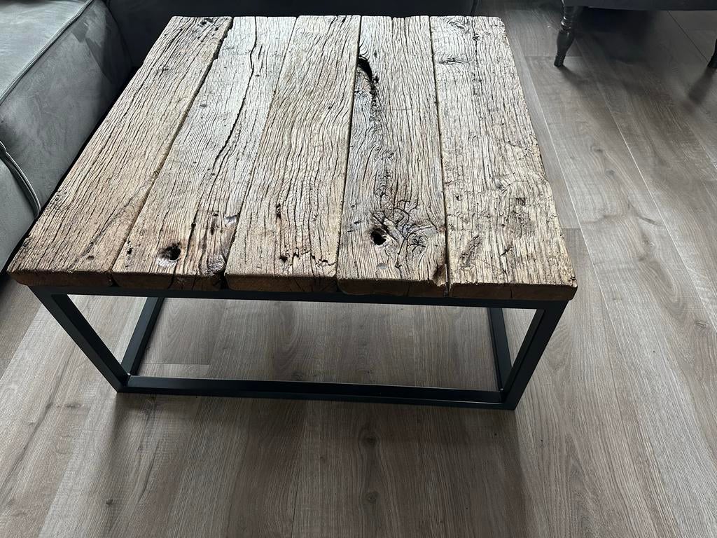 Salontafel met wagondelen, Ophalen, 50 tot 100 cm, 50 tot 100 cm, Zo goed als nieuw