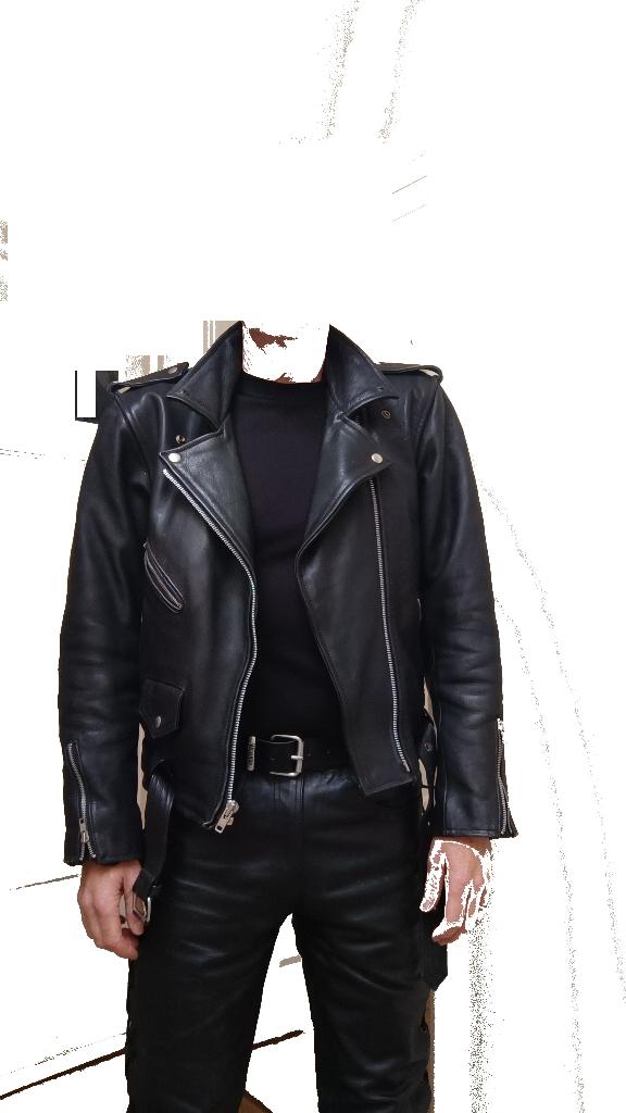 Zware leren Motorjas, Maat 52/54 (L), Verzenden, Zwart, Nadia