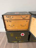 Vintage legerkisten met lades, Huis en Inrichting, Woonaccessoires | Kisten, Ophalen, Gebruikt, 50 tot 100 cm, Minder dan 50 cm