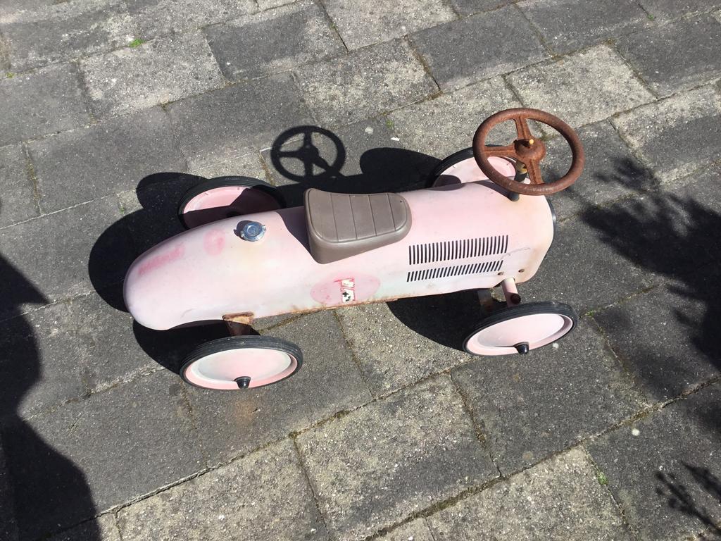 metalen loopauto jaren 50 model vintage, Antiek en Kunst, Ophalen