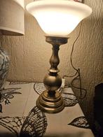 Bronzen Tafellamp met Glazen Kap - H 40cm, Huis en Inrichting, Lampen | Vloerlampen, Ophalen, Zo goed als nieuw, Minder dan 100 cm