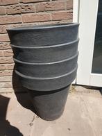 Antraciet kunstof bloembakken, Ophalen, Kunststof, Minder dan 60 cm, Rond