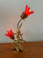 Tafellamp, brons verguld, barok, Italiaans, Murano, jr 30/40, Antiek en Kunst, Antiek | Lampen, Ophalen of Verzenden