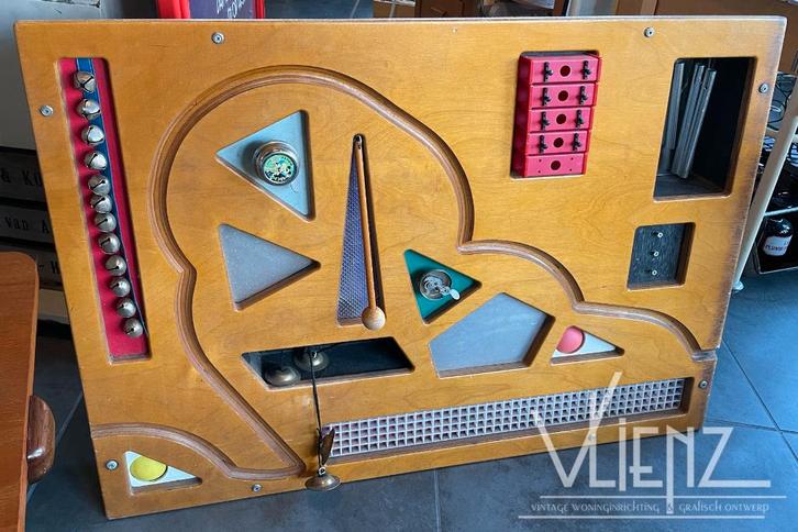 Vintage, retro houten klankenbord, school, muziek muziekbord, Verzamelen, Overige Verzamelen, Gebruikt, Ophalen