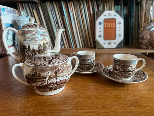 Vintage Johnson Brothers ‘Historic America’ theeservies, Antiek en Kunst, Antiek | Servies compleet, Ophalen of Verzenden