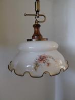 Twee vintage glazen hanglampen, Ophalen, Vintage, Zo goed als nieuw, Minder dan 50 cm