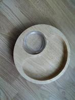 Houten schaal met dipkom, Ophalen, Schaal, Rond, Nieuw