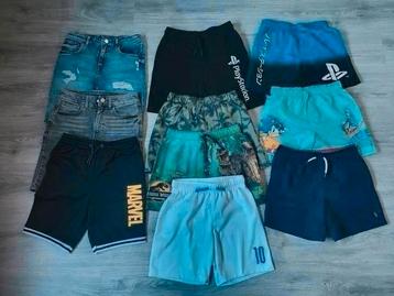 10 korte (jeans, zwem, jogging) broeken maat 134/140 beschikbaar voor biedingen