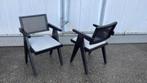 8 stuks luxe eetkamerstoelen Pierre Jeanneret stijl, Vijf, Zes of meer stoelen, Zo goed als nieuw, Hout, Zwart