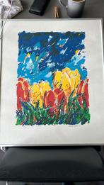 Grafiek van Henk Hofstra - Tulpen 79/100 50*60cm, Antiek en Kunst, Kunst | Schilderijen | Abstract, Ophalen of Verzenden