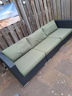 Loungebank tuinbank wicker 3 persoons kussens van Kees Smit, Tuin en Terras, Tuinsets en Loungesets, Ophalen, 3 zitplaatsen, Zo goed als nieuw