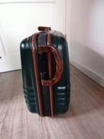 Vintage koffer groen met houtkleur. Prima staat, Sieraden, Tassen en Uiterlijk, Koffers, Wieltjes, Zo goed als nieuw, Ophalen