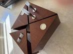 Salontafel bubinga hout met RVS poot, Ophalen, 50 tot 100 cm, Vierkant, Nieuw
