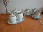 porselein theeservies wit met zilverblokjes deco, ongebruikt, Ophalen, Nieuw, Overige stijlen, Porselein