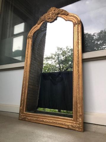 Gouden barok spiegel met kuif (onbeschadigd) beschikbaar voor biedingen