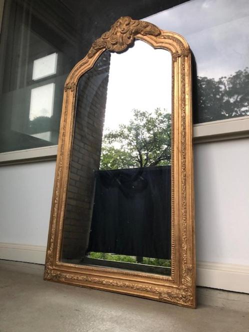 Gouden barok spiegel met kuif (onbeschadigd), Huis en Inrichting, Woonaccessoires | Spiegels, Zo goed als nieuw, 75 tot 100 cm