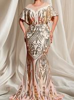 Gouden Galajurk met cape mouwen mt 44/46, Kleding | Dames, Gelegenheidskleding, Ophalen of Verzenden, Nieuw, Overige typen