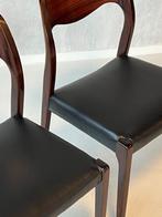 Niels Otto Moller 71 eetkamerstoelen 3x vintage prijs p/stuk, Gebruikt, Drie, Zwart, Vintage
