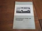 Vraagbaak Trabant P 601 Trabant P 600 stationcar, enz af '64, Ophalen of Verzenden