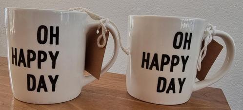 2x mok of beker van Gusta met de tekst: Oh happy day - NIEUW, Huis en Inrichting, Keuken | Servies, Nieuw, Overige typen, Overige stijlen