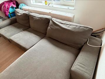 Hoekbank met chaise longue grijs heel gratis afhalen