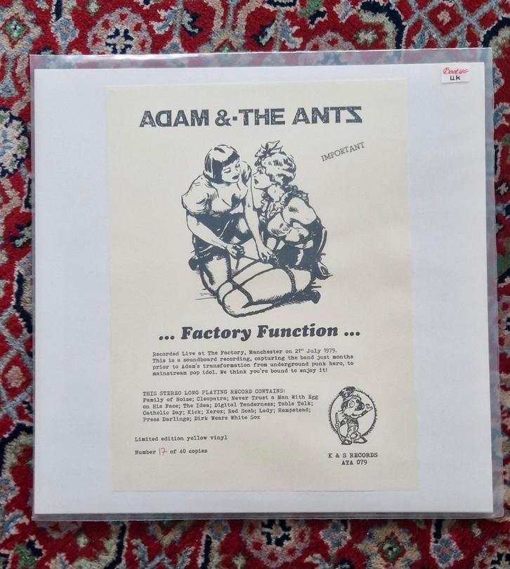 Adam & The Antz, Live In Manchester. Soundboard Recording, Cd's en Dvd's, Vinyl | Rock, Zo goed als nieuw, Ophalen