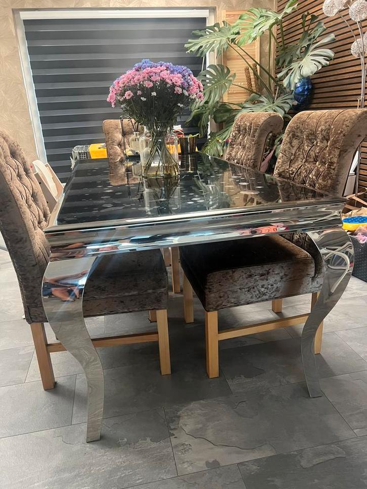 Eric kuster style eettafel zgan!, Huis en Inrichting, Tafels | Eettafels, Zo goed als nieuw, 50 tot 100 cm, 150 tot 200 cm, Vijf personen of meer