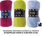 Deken plaid rood, lime of blauw!, Nieuw, Verzenden