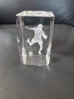 Voetballer in 3D in kristal, Ophalen of Verzenden