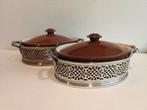ANTIEKE VERZILVERDE REED AND BARTON  CASSEROLE HOUDERS, Antiek en Kunst, Ophalen of Verzenden