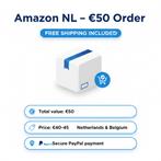 Amazon NL bestelling €50 – Gratis verzending – NL & BE, Eén persoon, Kortingsbon