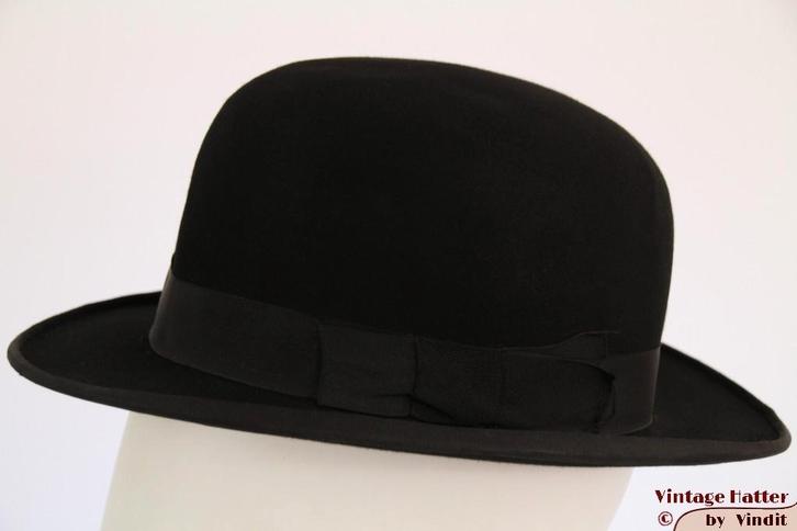 mooie Vintage Bolhoed Valentin Nagl zwart hardtop 55,5 = S, Kleding | Heren, Trouwkleding en Trouwaccessoires, Gedragen, Accessoires