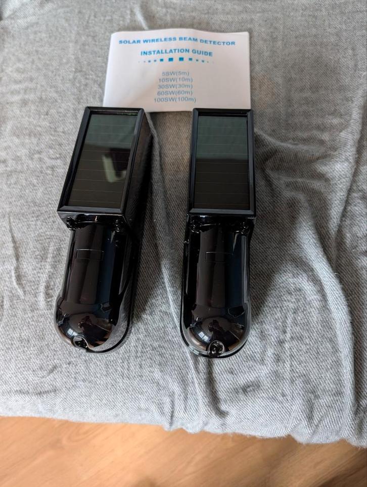 Draadloze Solar Triple Beam Perimeter Detector 100M, Doe-het-zelf en Verbouw, Alarmsystemen, Nieuw, Detector, Sensor of Melder