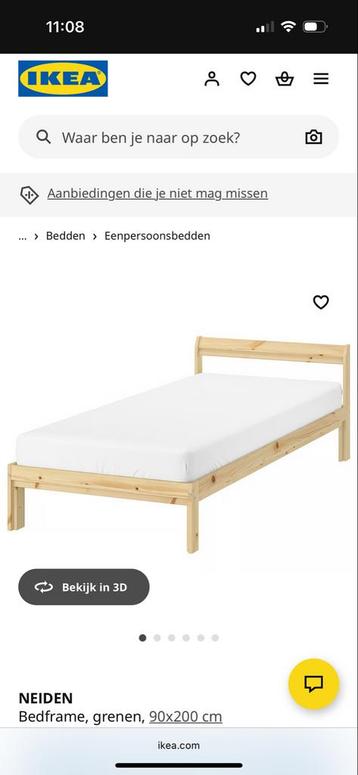 IKEA Neiden bed met Lönset lattenbodem - 90x200 - afbeelding 6