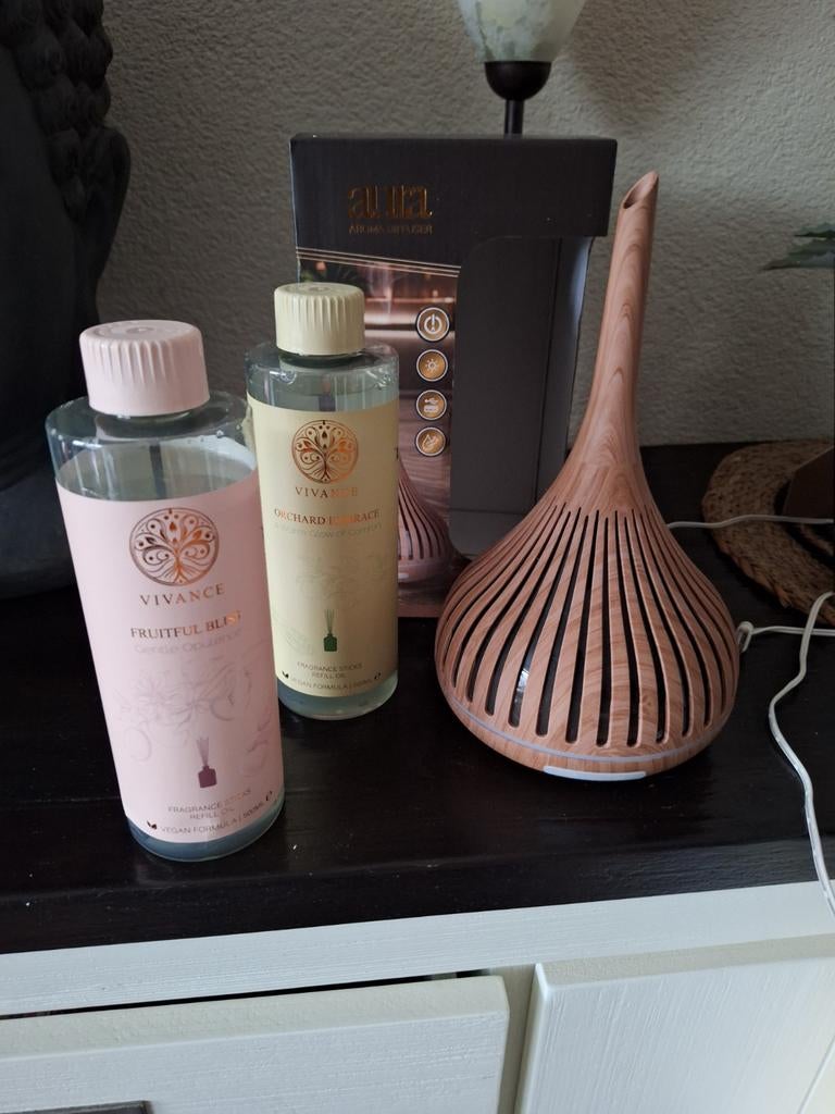Nieuwe houtkleurige diffuser met diffuser navulling, Ophalen of Verzenden, Nieuw