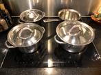 t.k.Sola RVS pannenset 7 delig 16-16-18-20cm INDUCTIE, Ophalen, Gebruikt, Rvs, Pannenset