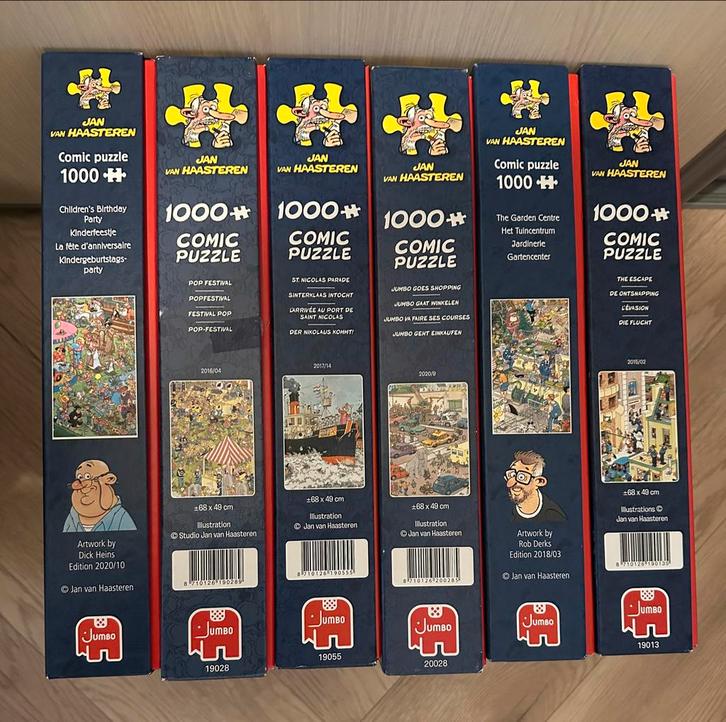 Jan van Haasteren Puzzels - Diverse, Hobby en Vrije tijd, Denksport en Puzzels, Zo goed als nieuw, Legpuzzel, 500 t/m 1500 stukjes