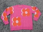 Nieuw! Superleuke gebreide trui met bloemen in roze oranje!, Ophalen of Verzenden, Zo goed als nieuw, Maat 38/40 (M), Roze