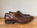 Greve herenschoenen veterschoenen croco bruin leer 41 7.5, Bruin, Ophalen of Verzenden, Zo goed als nieuw, Greve