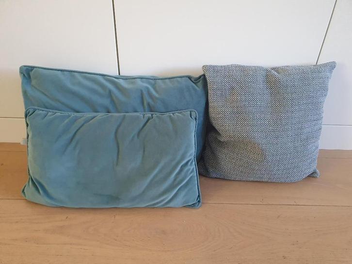 3 groene sierkussentjes, Huis en Inrichting, Woonaccessoires | Kussens, Gebruikt, Groen, Rechthoekig, Ophalen of Verzenden