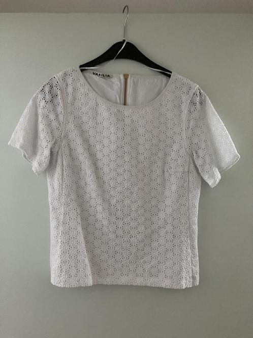 Vanilia damesblousje met ajour motief - gebroken wit, Kleding | Dames, Blouses en Tunieken, Gedragen, Maat 36 (S), Wit, Verzenden