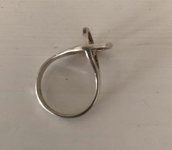 Vintage zilveren ring met verwisselbare steentjes maat 55,9, Sieraden, Tassen en Uiterlijk, Ringen, Gebruikt, Dame, 17 tot 18