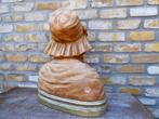 Groot terracotta borstbeeld jonge vrouw door E. Dubois, Antiek en Kunst, Ophalen of Verzenden