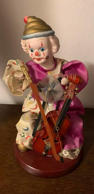 Muzikale Clown met Viool - Curiosa Decoratie Muziekdoosje Cl beschikbaar voor biedingen